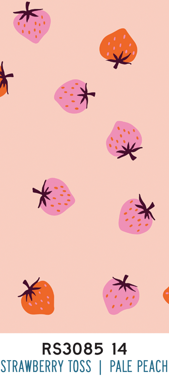 PREORDER Strawberry Strawberry Toss in Pale Peach RS 3085 14 Ruby Steel City Quilt Company