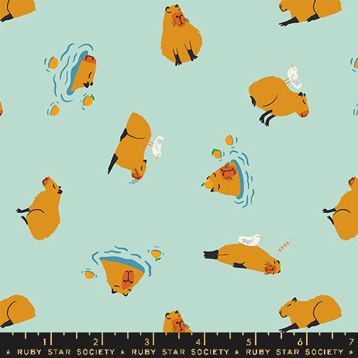 PREORDER Animal Animal Capybara in Minty RS5164 13 Ruby Star Society Steel City Quilt Company